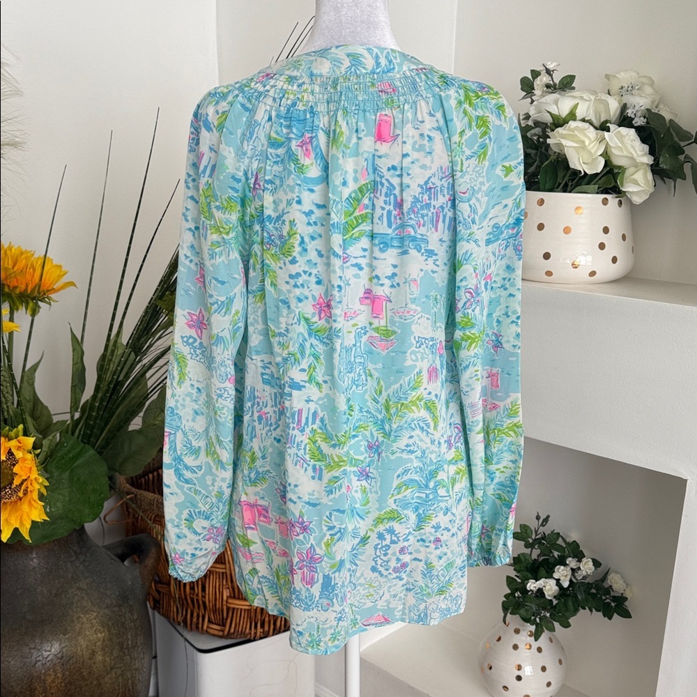 Lilly Pulitzer Pastel Floral Sheer Top - Picture 4 of 11